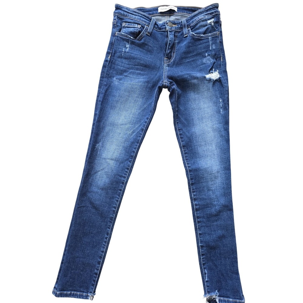 Flying Monkey Distressed Skinny Jeans Dark Wash Denim Casual‎ Size 25